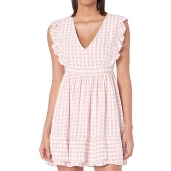 Jack by BB Dakota Gingham Pink and‎ White Dress Size 2 - Picture 3 of 9